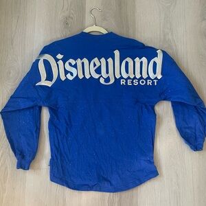 Disneyland Parks Spirit Jersey XS Blue Glitter Resort Silver Sweatshirt Sparkle
